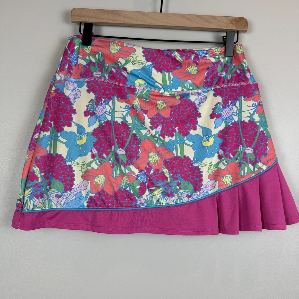 Birdies And Bows Athletic Skort Women S Multi Floral Performance Pickleball Golf